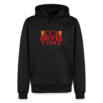 It´s Coffee Time - Männer Premium Bio Hoodie - Schwarz - Vorne - Nico (187cm)