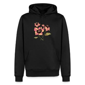 Fleur - Sweat à capuche Premium bio Homme - noir - Devant - Nico (187cm)