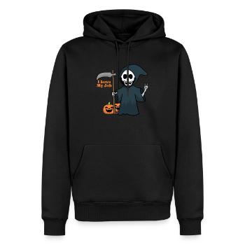 J’adore mon Job Halloween - Sweat à capuche Premium bio Homme - noir - Devant - Nico (187cm)