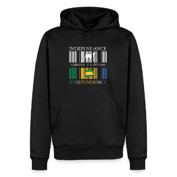 Independence du gabon - Sweat à capuche Premium bio Homme - noir - Devant - Nico (187cm)