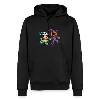 Halloween und Tag der Toten - Männer Premium Bio Hoodie - Schwarz - Vorne - Nico (187cm)