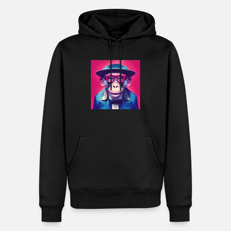 Cooler Affe - Männer Premium Bio Hoodie - Schwarz