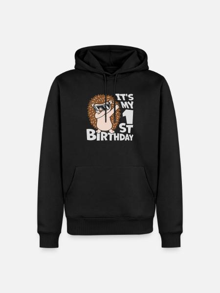 dabbing Igel 1st birthday - Männer Premium Bio Hoodie - Schwarz