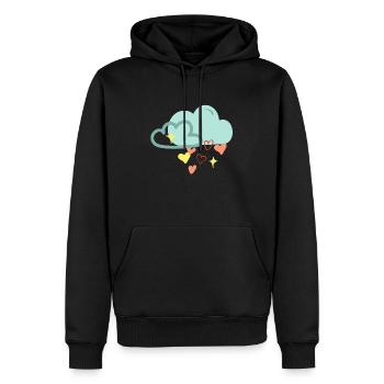Nuage de pluie d'amour - Sweat à capuche Premium bio Homme - noir - Devant - Nico (187cm)