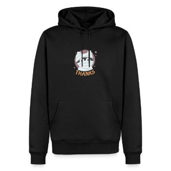Danke - Männer Premium Bio Hoodie - Schwarz - Vorne - Nico (187cm)