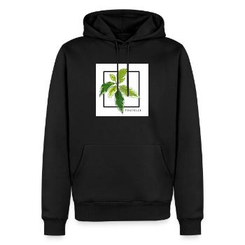 TROPISCH - Männer Premium Bio Hoodie - Schwarz - Vorne - Nico (187cm)