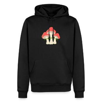 Lustiges Pilz-T-Shirt - Männer Premium Bio Hoodie - Schwarz - Vorne - Nico (187cm)