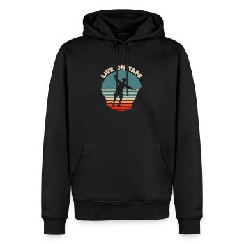 Slackline - Silhouette - Live on Tape Slogan - Sweat à capuche Premium bio Homme - noir - Devant - Nico (187cm)