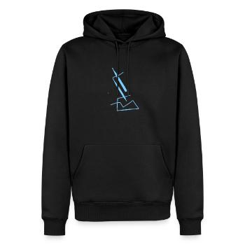 Résumé E sur T-shirt bleu - Sweat à capuche Premium bio Homme - noir - Devant - Nico (187cm)