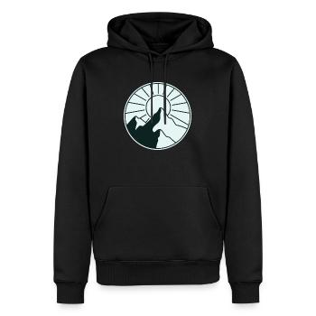 Nature adventure - Men’s Premium Organic Hoodie - black - Front - Nico (187cm)