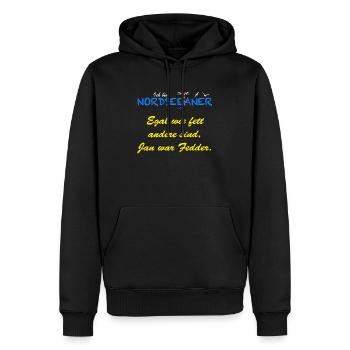002 Nordseeaner Fetter Jan - Hell - Männer Premium Bio Hoodie - Schwarz - Vorne - Nico (187cm)