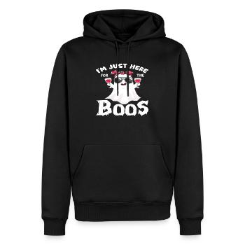 I´m just here for the Boos - Männer Premium Bio Hoodie - Schwarz - Vorne - Nico (187cm)