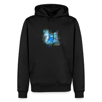 Blue Watercolor Stained Glass Splash - Men’s Premium Organic Hoodie - black - Front - Nico (187cm)