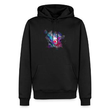 Blue Red White Funky Marble Splash - Men’s Premium Organic Hoodie - black - Front - Nico (187cm)