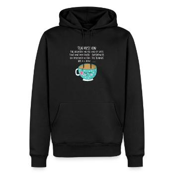 Teapression - Men’s Premium Organic Hoodie - black - Front - Nico (187cm)