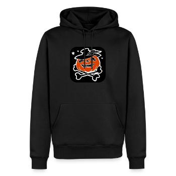 Effrayant Halloween citrouille monstre tête de visage. - Sweat à capuche Premium bio Homme - noir - Devant - Nico (187cm)