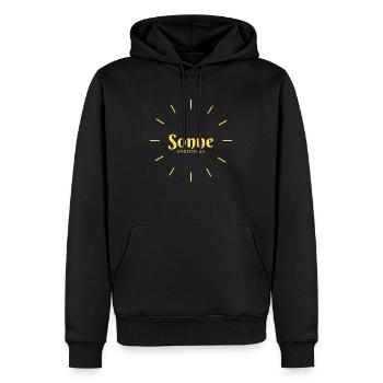 Sonne - Männer Premium Bio Hoodie - Schwarz - Vorne - Nico (187cm)