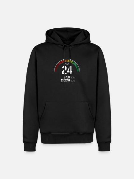 Anniversaire 24 ans Compteur - Sweat à capuche Premium bio Homme - noir