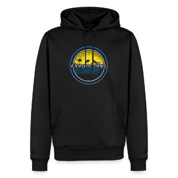 Oceans VibesStrand - Männer Premium Bio Hoodie - Schwarz - Vorne - Nico (187cm)