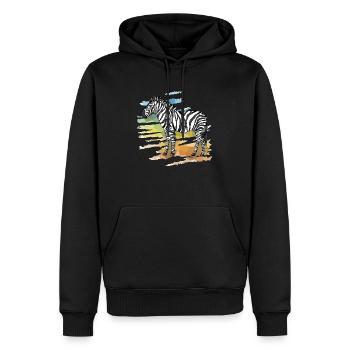 Zebra - Männer Premium Bio Hoodie - Schwarz - Vorne - Nico (187cm)