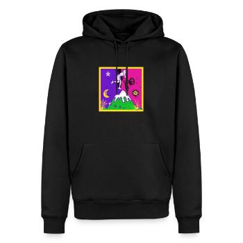 HOFFMAN BMX - Sweat à capuche Premium bio Homme - noir - Devant - Nico (187cm)