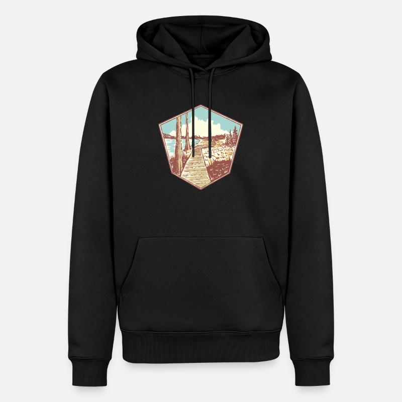 Oderteich Harz Souvenir - Männer Premium Bio Hoodie - Schwarz