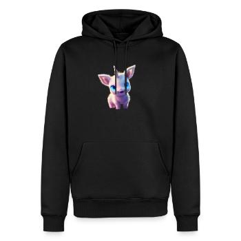 Cochon Bébé Corne Licorne Cochon - Sweat à capuche Premium bio Homme - noir - Devant - Nico (187cm)