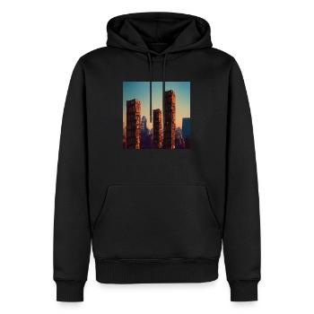 Lesen gibt Kraft - Männer Premium Bio Hoodie - Schwarz - Vorne - Nico (187cm)