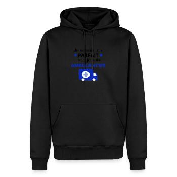 AMBULANCIER - Sweat à capuche Premium bio Homme - noir - Devant - Nico (187cm)