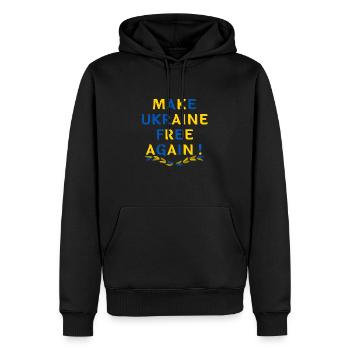 Ukraine - Sweat à capuche Premium bio Homme - noir - Devant - Nico (187cm)