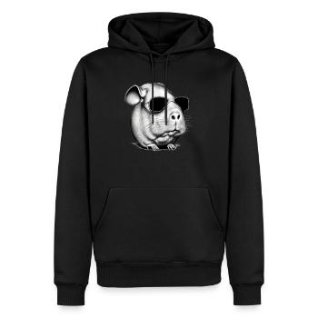 Guinea pig cool sunglasses funny design 14 - Men’s Premium Organic Hoodie - black - Front - Nico (187cm)
