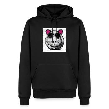 Guinea pig cool sunglasses funny design 5 - Men’s Premium Organic Hoodie - black - Front - Nico (187cm)