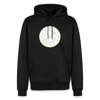 Horloge doree magique - Sweat à capuche Premium bio Homme - noir - Devant - Nico (187cm)
