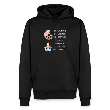Snaccident - Men’s Premium Organic Hoodie - black - Front - Nico (187cm)