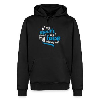 Mon visage le fera certainement - Sweat à capuche Premium bio Homme - noir - Devant - Nico (187cm)