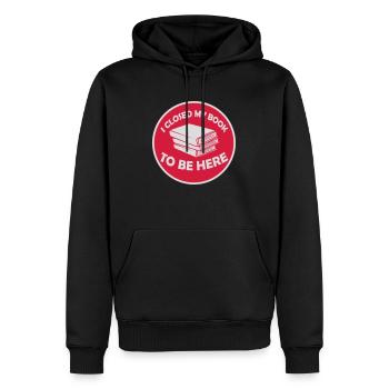 I closed my book - Männer Premium Bio Hoodie - Schwarz - Vorne - Nico (187cm)