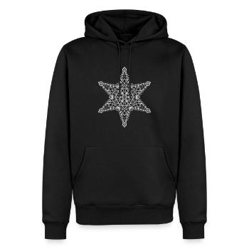 Mandala étoilé - Sweat à capuche Premium bio Homme - noir - Devant - Nico (187cm)