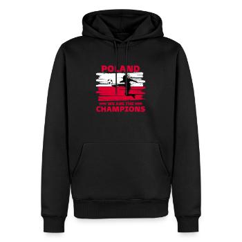 Pologne Football 2022 supporter de Pologne foot - Sweat à capuche Premium bio Homme - noir - Devant - Nico (187cm)