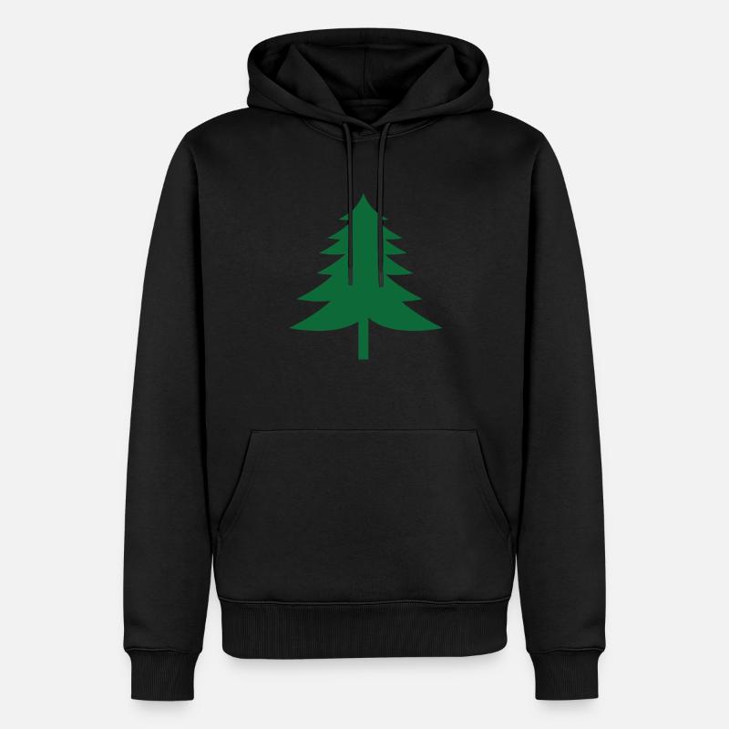 Tannenbaum - Männer Premium Bio Hoodie - Schwarz