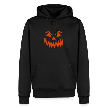 Monstre orange d'halloween - Sweat à capuche Premium bio Homme - noir - Devant - Nico (187cm)