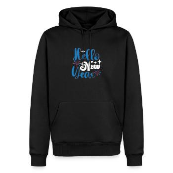 Hello New Year - Männer Premium Bio Hoodie - Schwarz - Vorne - Nico (187cm)