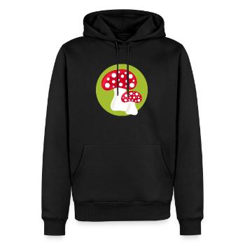 Toadstool, mushroom in the woods gift - Men’s Premium Organic Hoodie - black - Front - Nico (187cm)