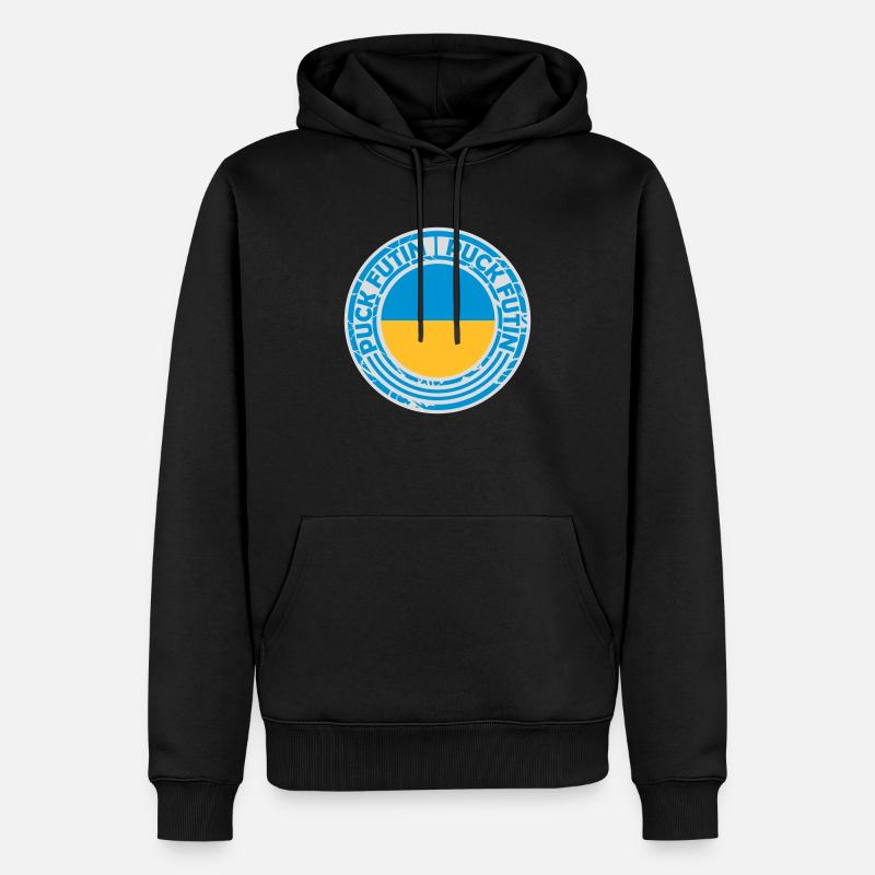 puck futin Logo Design - Männer Premium Bio Hoodie - Schwarz