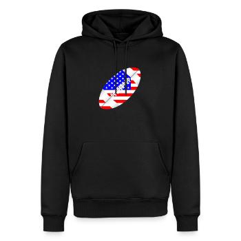 Drapeau de ballon de football américain - Sweat à capuche Premium bio Homme - noir - Devant - Nico (187cm)