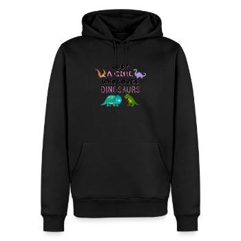 Just A Girl Who Loves Dinosaurs - Men’s Premium Organic Hoodie - black - Front - Nico (187cm)