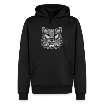 tigre - Sweat à capuche Premium bio Homme - noir - Devant - Nico (187cm)