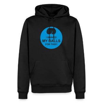 Je me suis rasé les couilles - Sweat à capuche Premium bio Homme - noir - Devant - Nico (187cm)