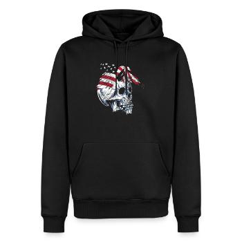skull eagle - Männer Premium Bio Hoodie - Schwarz - Vorne - Nico (187cm)