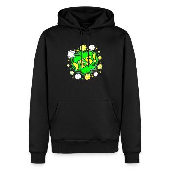 oui chante drôle pas de fille féminisme appliquer toujours - Sweat à capuche Premium bio Homme - noir - Devant - Nico (187cm)