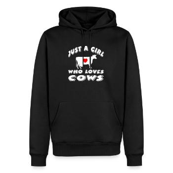 Vaches - Sweat à capuche Premium bio Homme - noir - Devant - Nico (187cm)